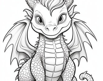 Dibujos para colorear de dragones de fantasía para adultos: Arte detallado de criaturas míticas en PDF • 5 libros para colorear imprimibles para aliviar el estrés