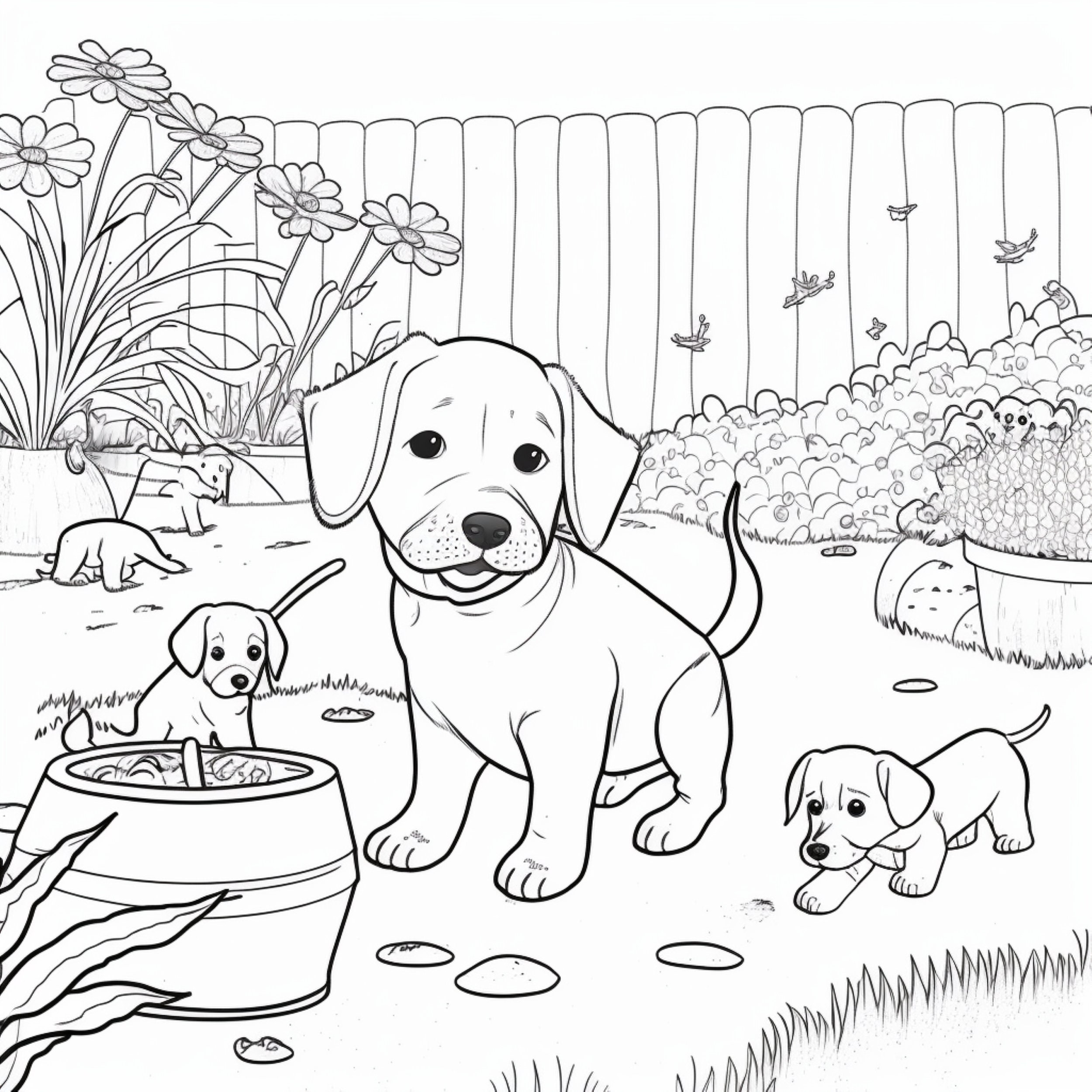 Dogs 4 Coloring Pages 5 - Etsy