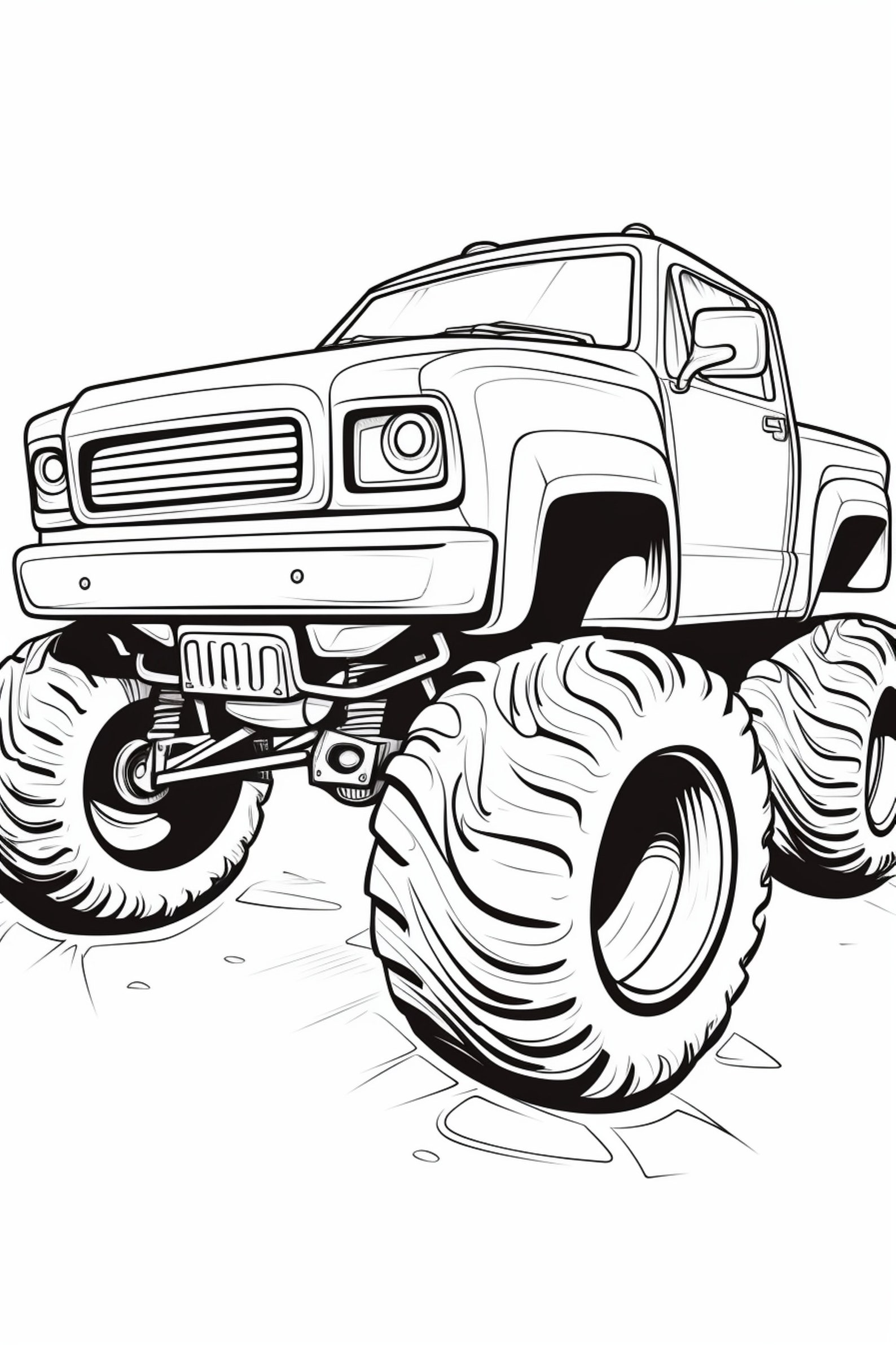 Monster Truck 3- Coloring Pages (5) - Etsy