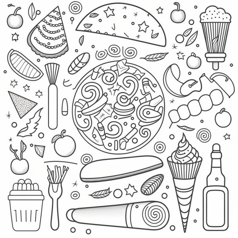 Cooking 1- Coloring Pages (5) - Etsy