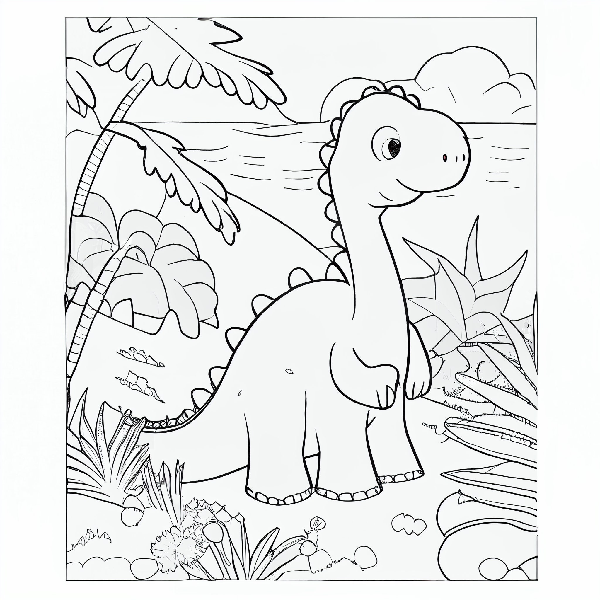 Dinosaur 3- Coloring Pages (4) - Etsy