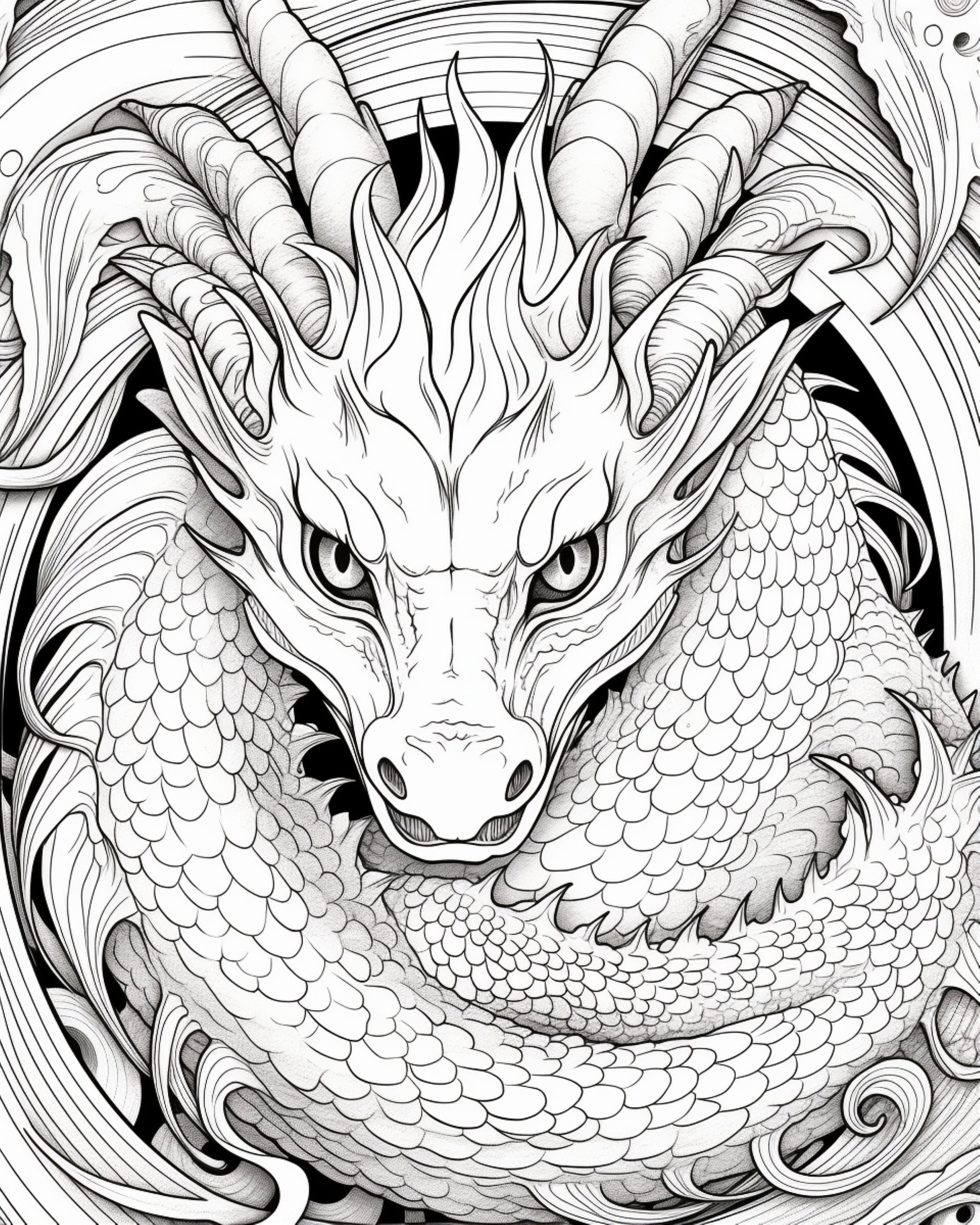 Dragon 6- Coloring Pages (5) - Etsy