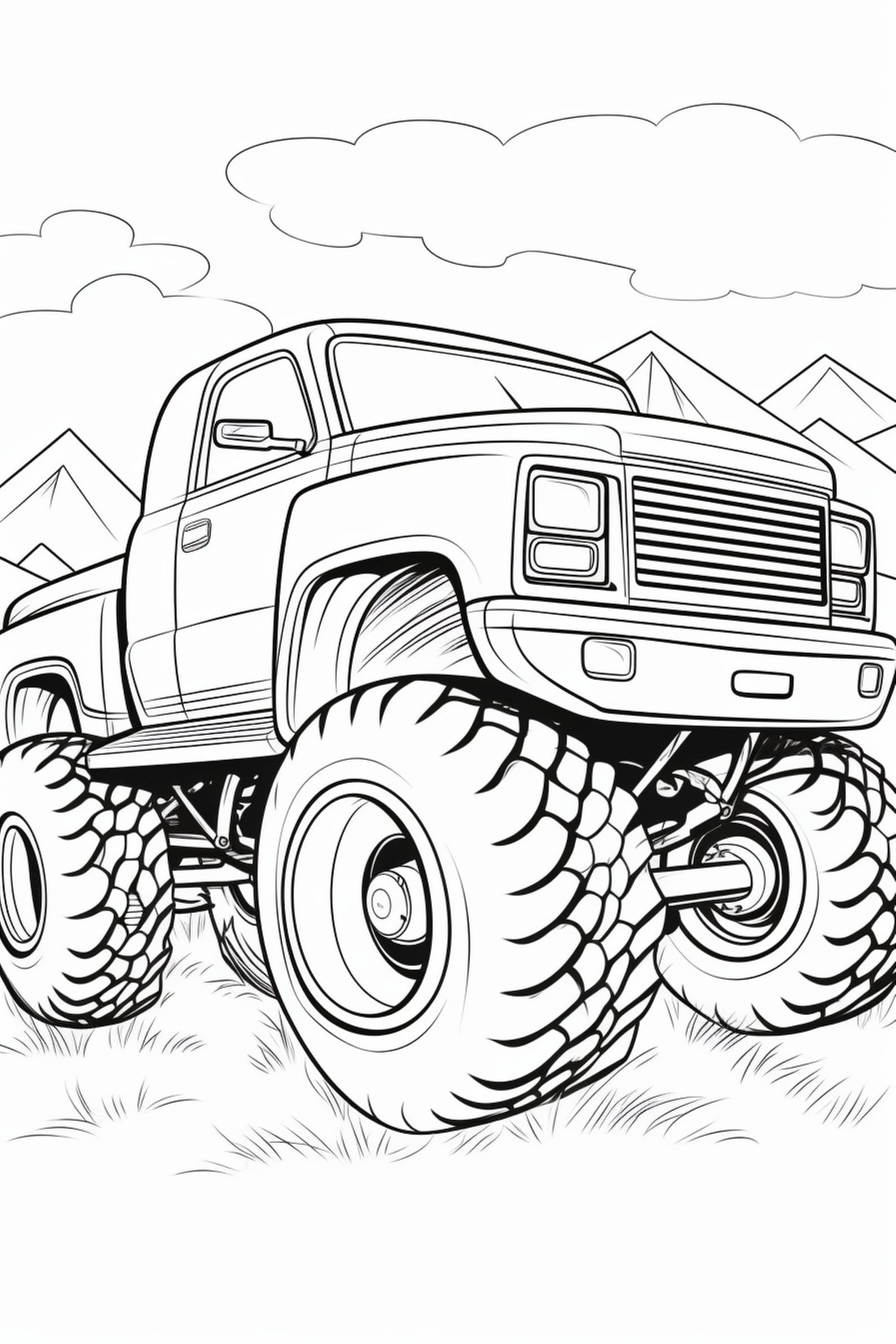 Monster Truck 3- Coloring Pages (5) - Etsy