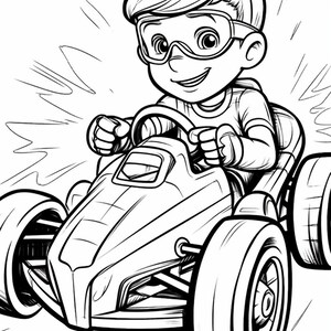 Race Car 4- Coloring Pages (5) - Etsy
