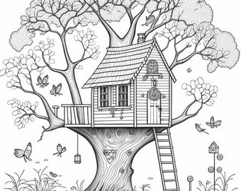 Boomhut 4- Kleurplaten (5)