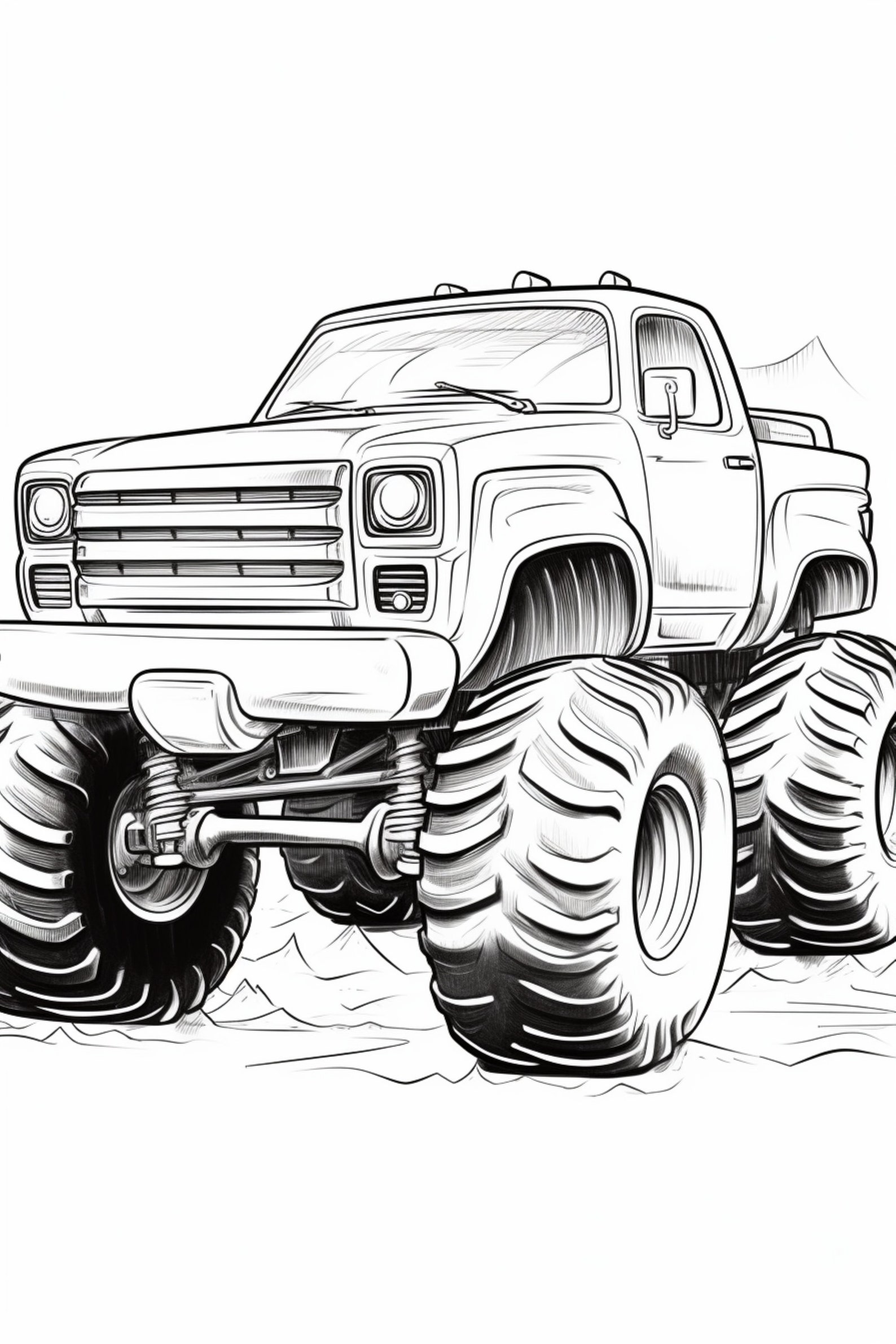 Monster Truck 3- Coloring Pages (5) - Etsy