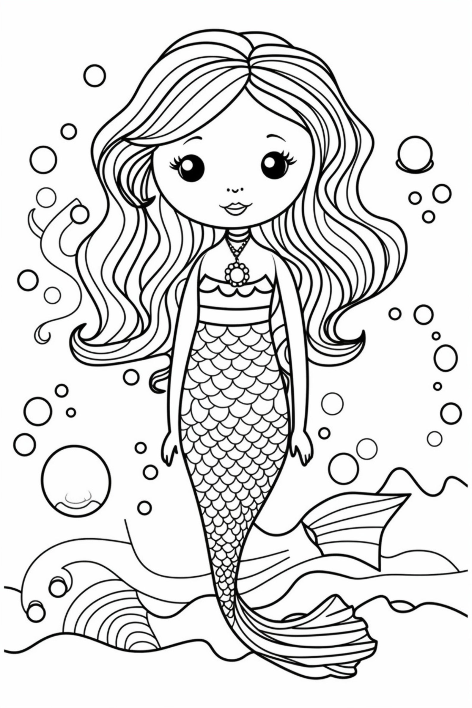 Mermaid 2 Coloring Pages 5 - Etsy