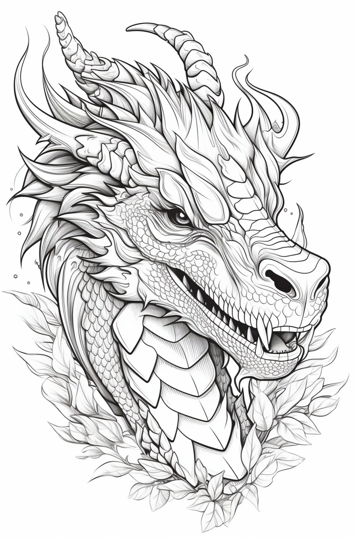 Dragon 14- Coloring Pages (5) - Etsy