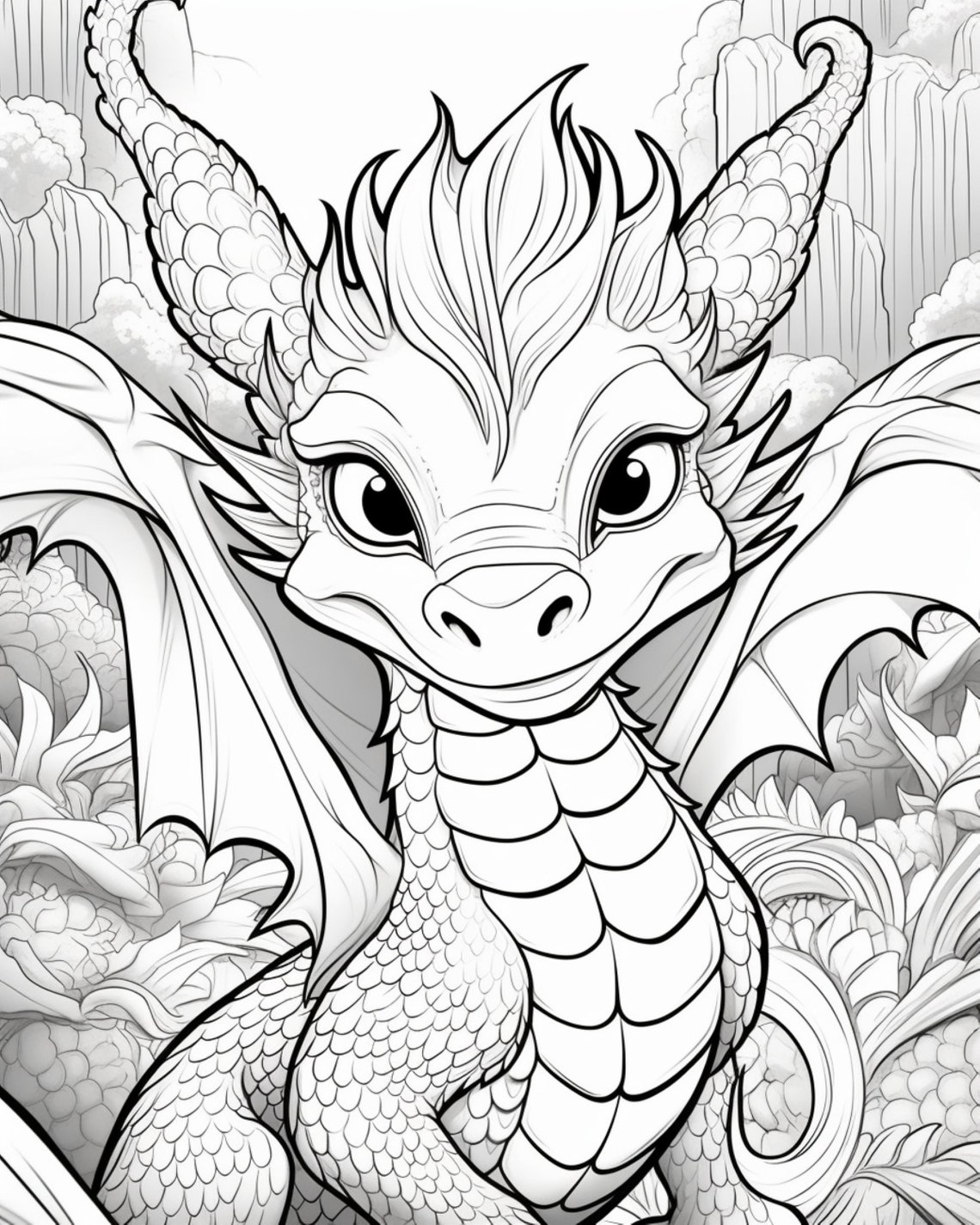 Dragon 3- Coloring Pages (5) - Etsy