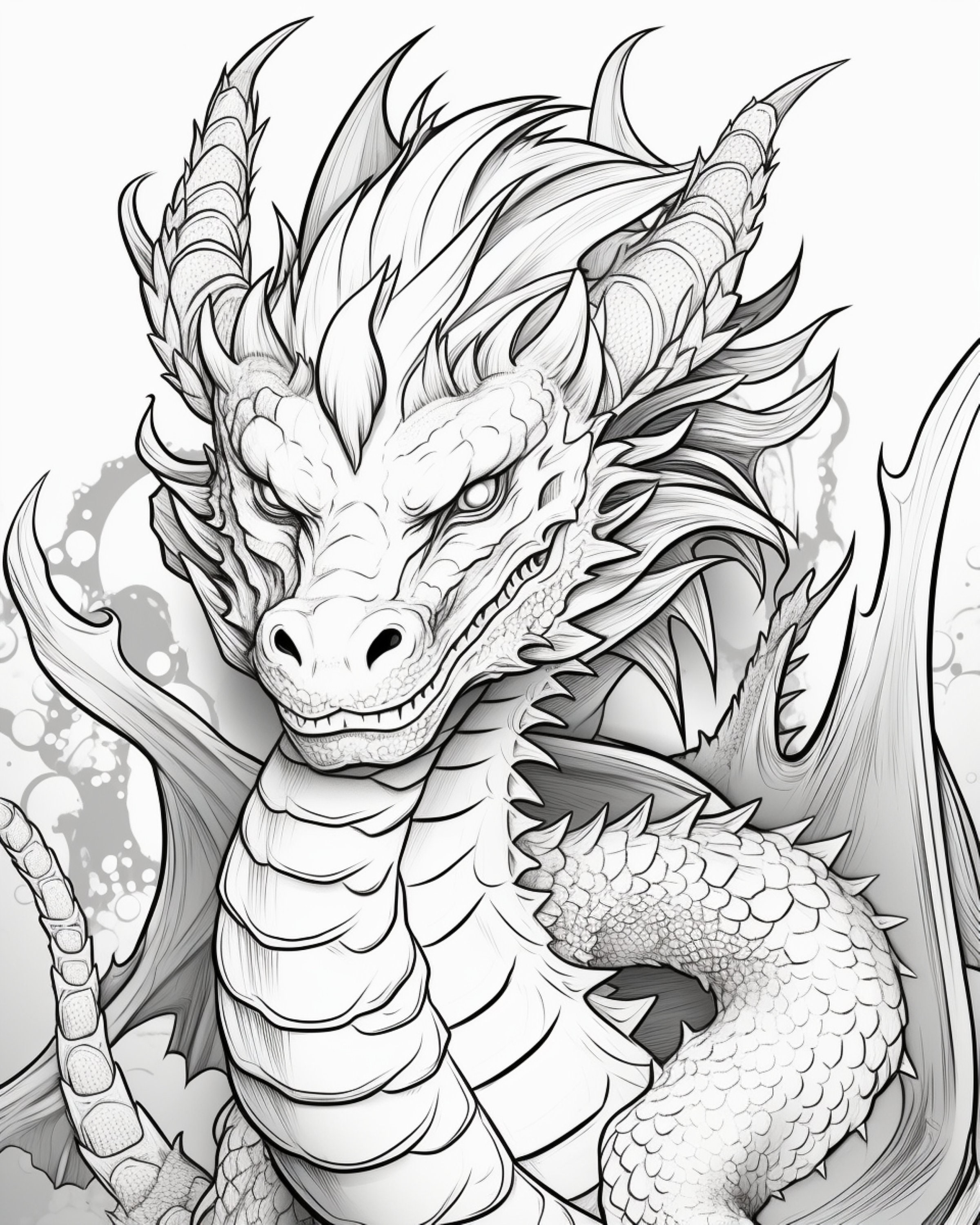 Dragon 6- Coloring Pages (5) - Etsy