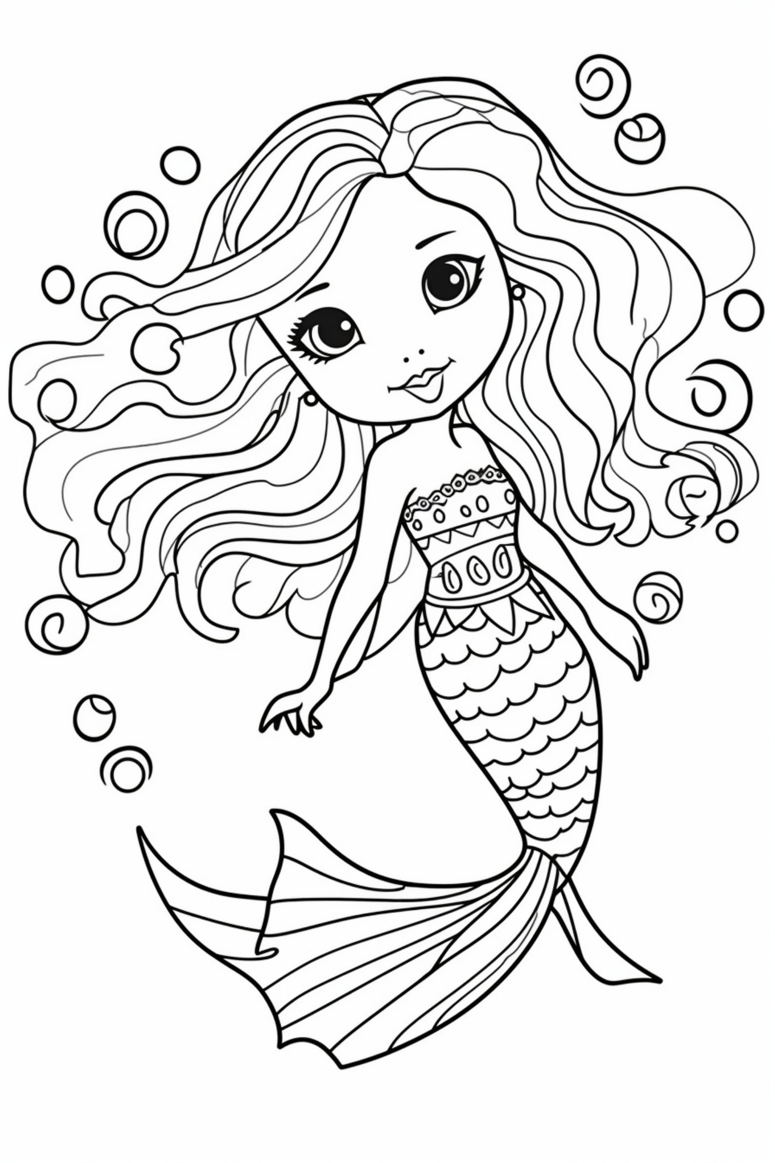 Mermaid 2 Coloring Pages 5 - Etsy