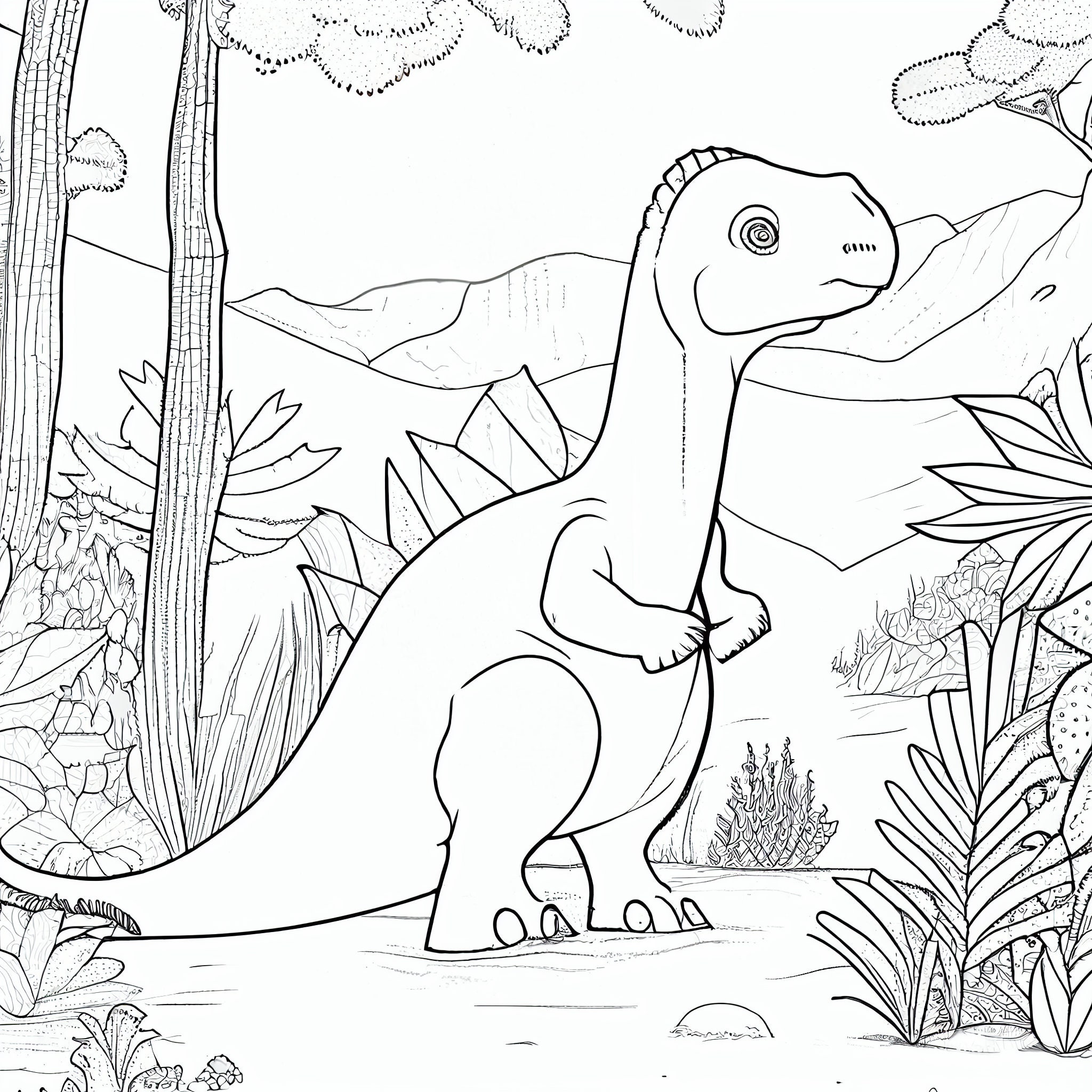 Dinosaur 4- Coloring Pages (4) - Etsy