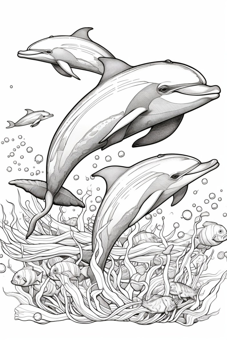 Ocean Creatures 2- Coloring Pages (5) - Etsy