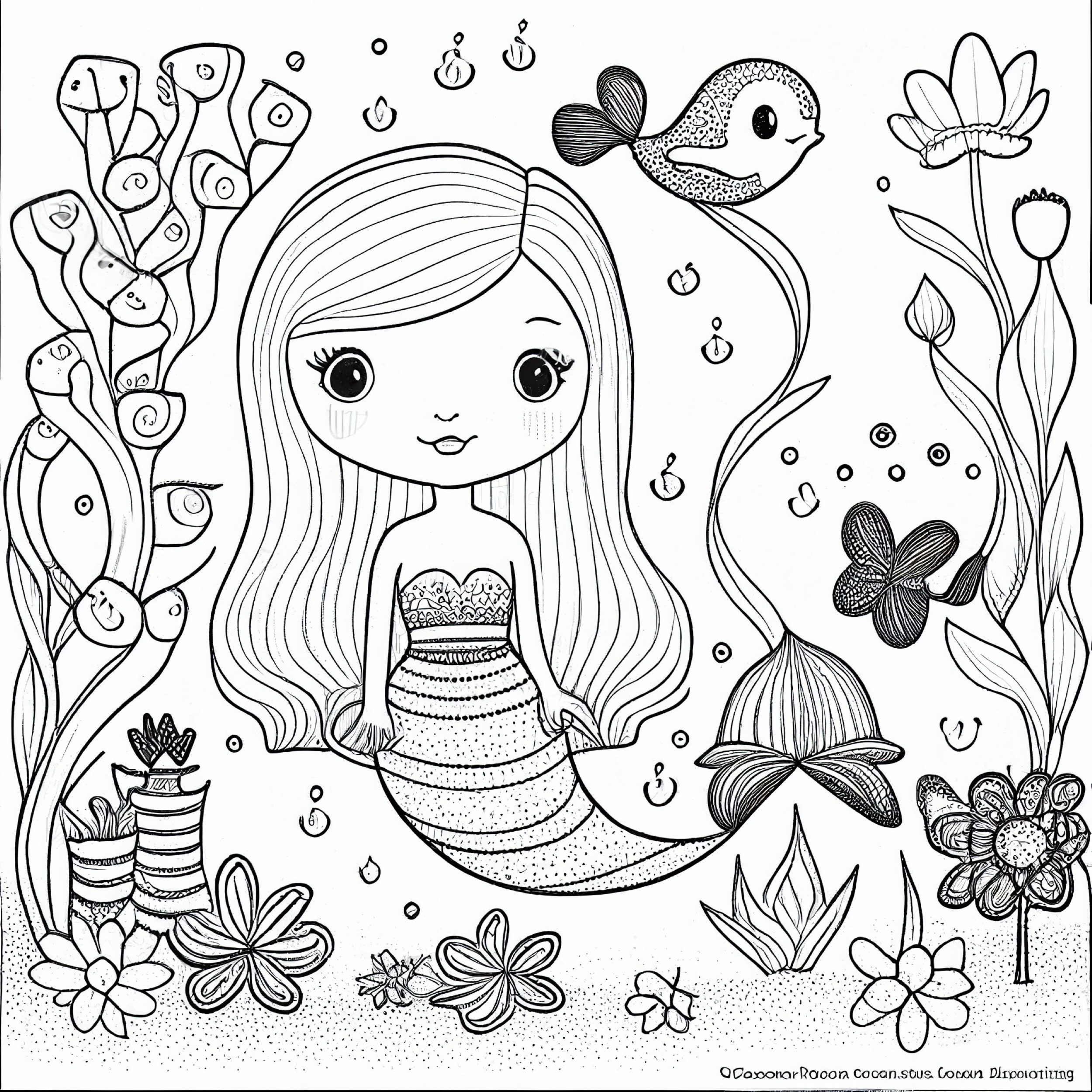 Mermaid 3 Coloring Pages 5 - Etsy