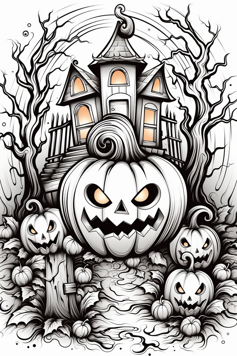 Halloween 11 Coloring Pages 5 - Etsy