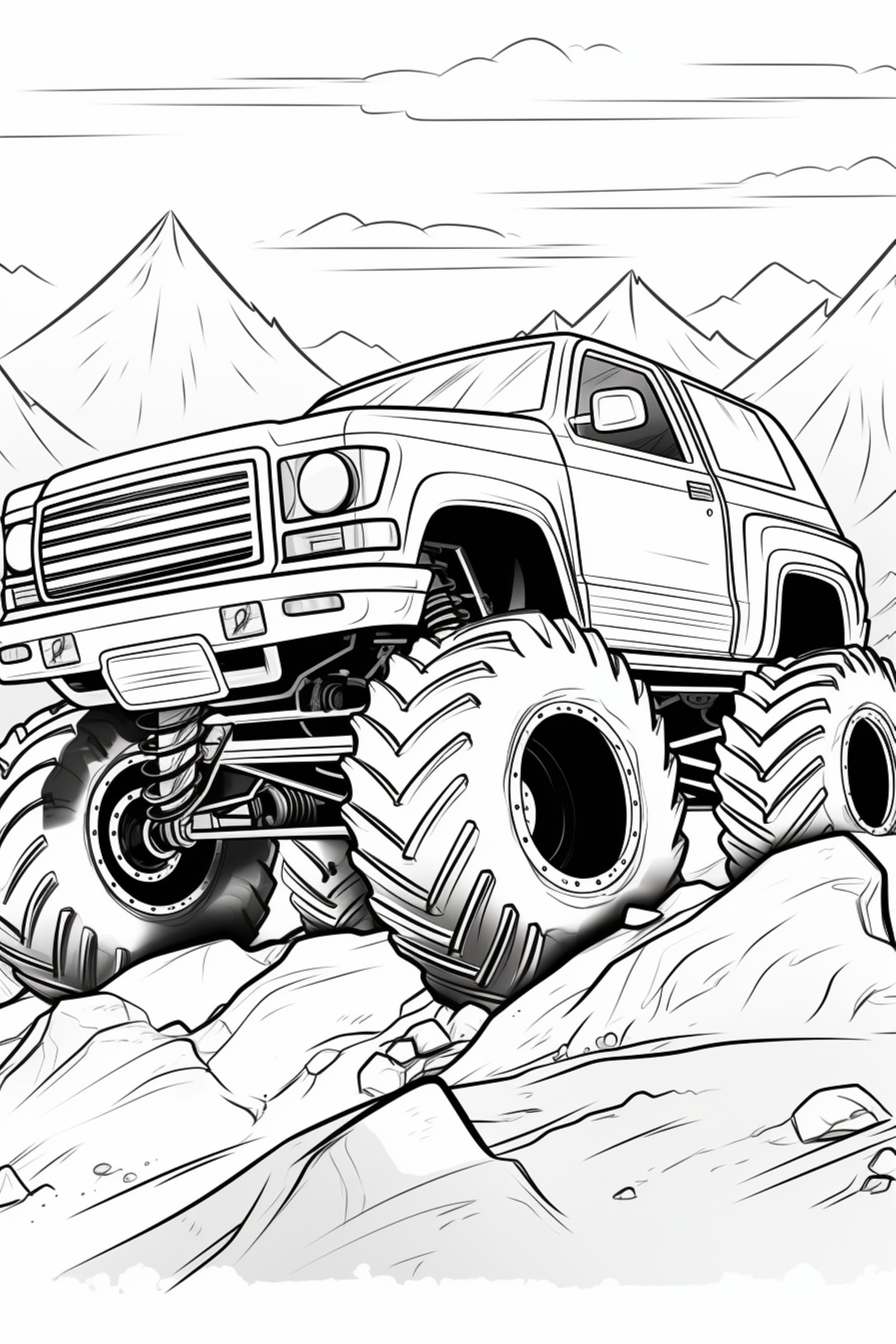 Monster Truck 1- Coloring Pages (5) - Etsy
