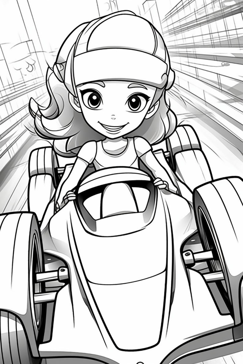 Race Car 4- Coloring Pages (5) - Etsy