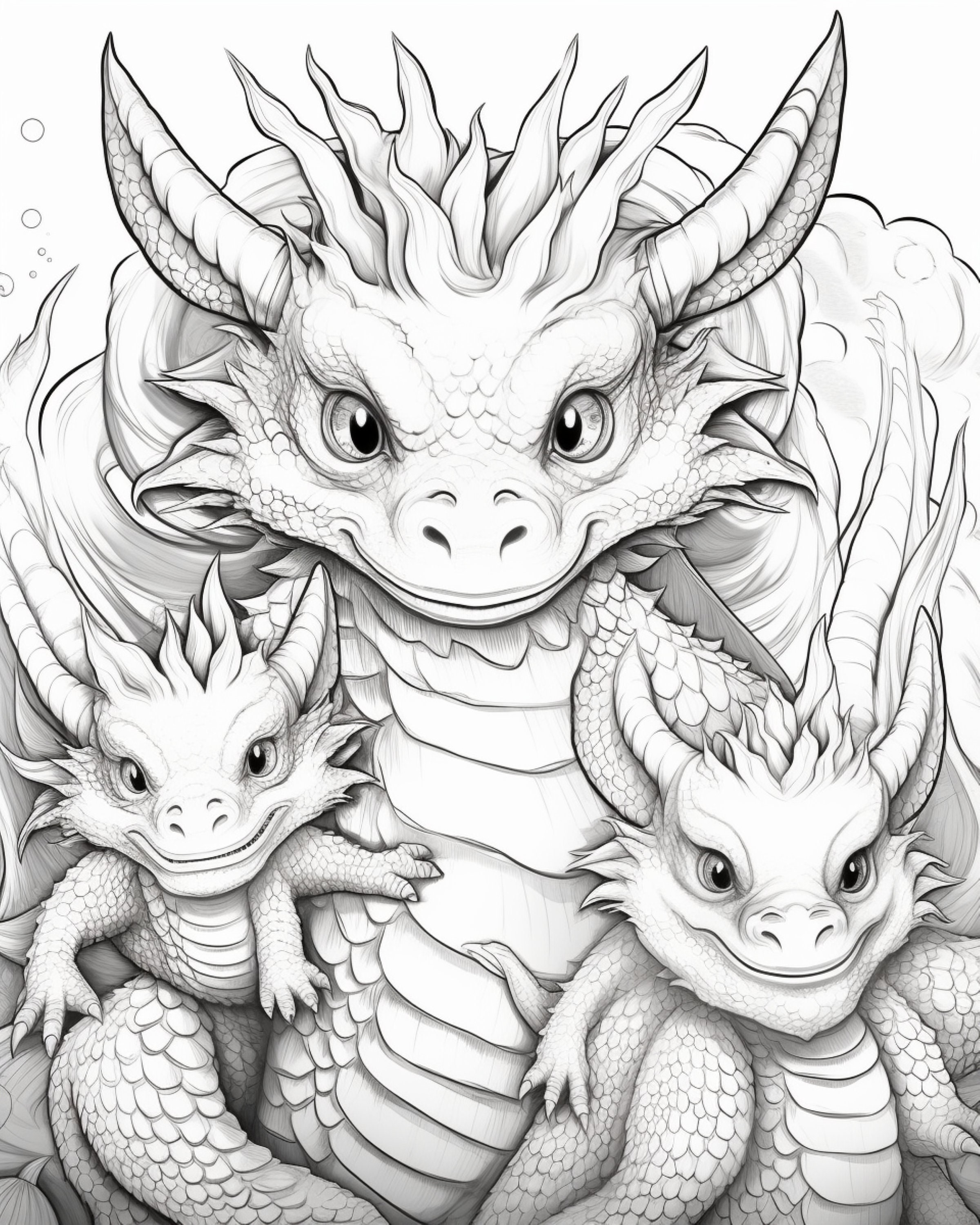 Dragon 5- Coloring Pages (5) - Etsy