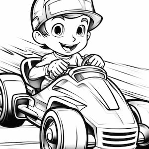 Race Car 1- Coloring Pages (5) - Etsy