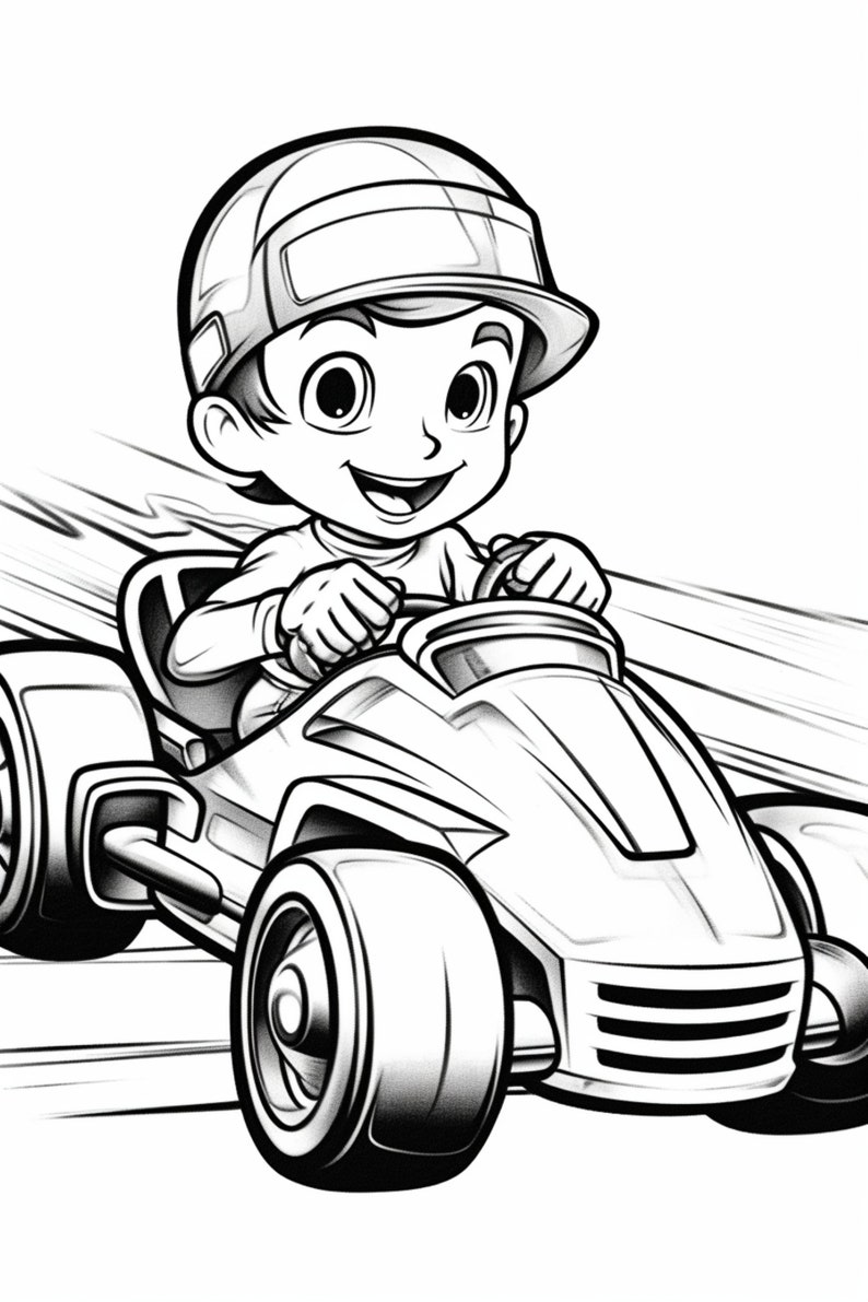 Race Car 1- Coloring Pages (5) - Etsy