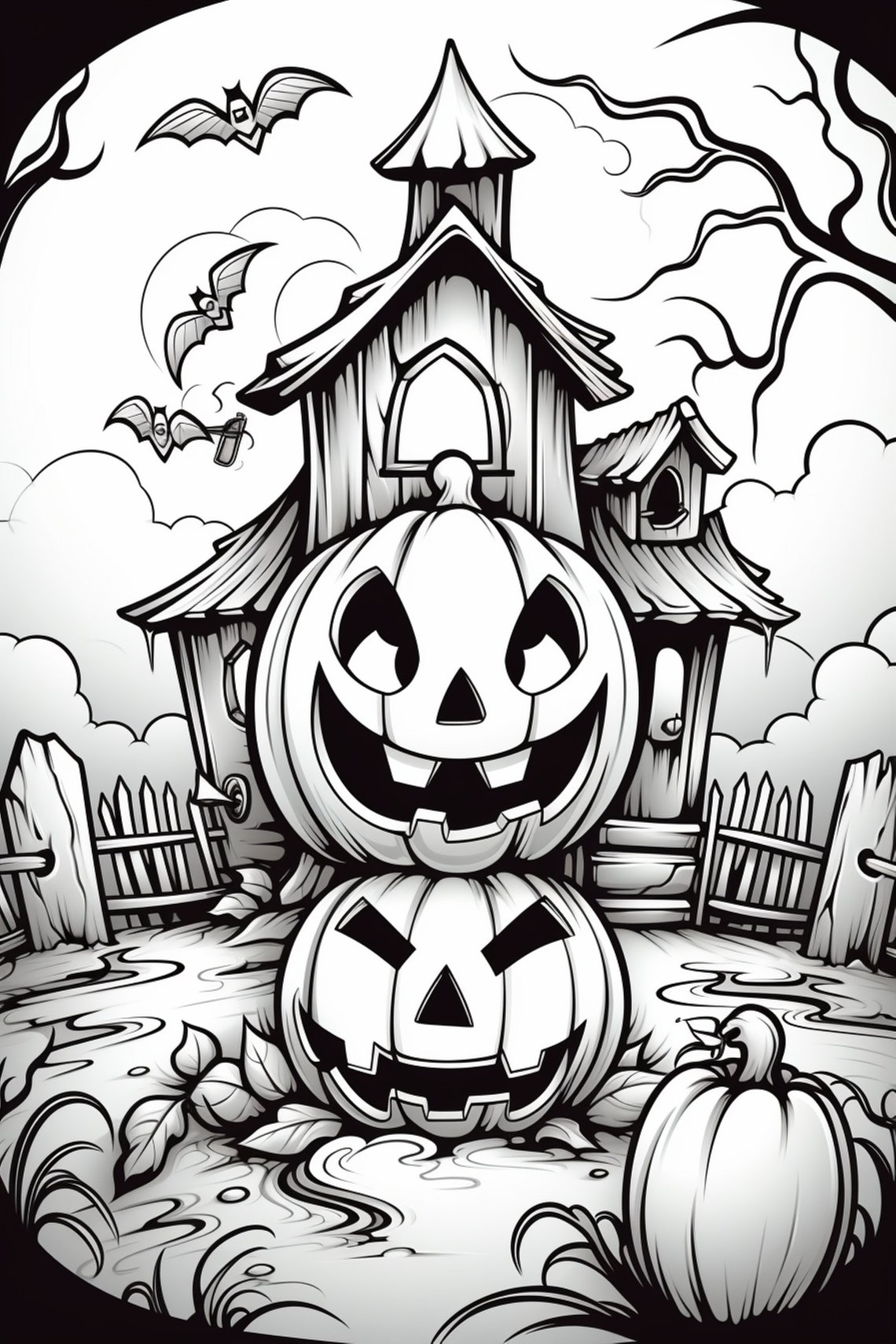 Halloween 10 Coloring Pages 5 Etsy