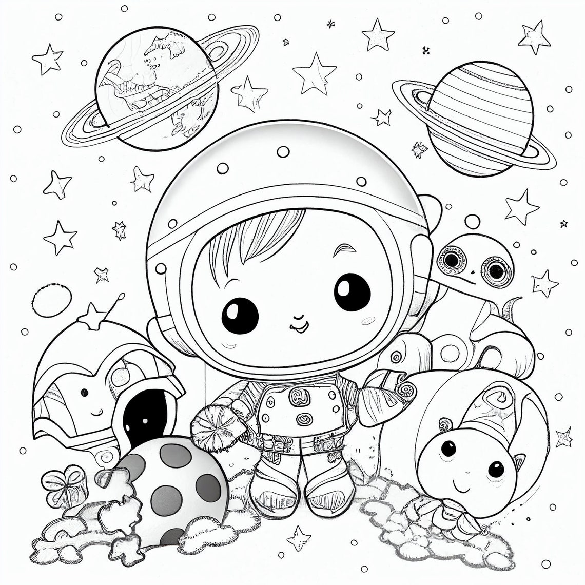 Outer Space 1- Coloring Pages (4) - Etsy