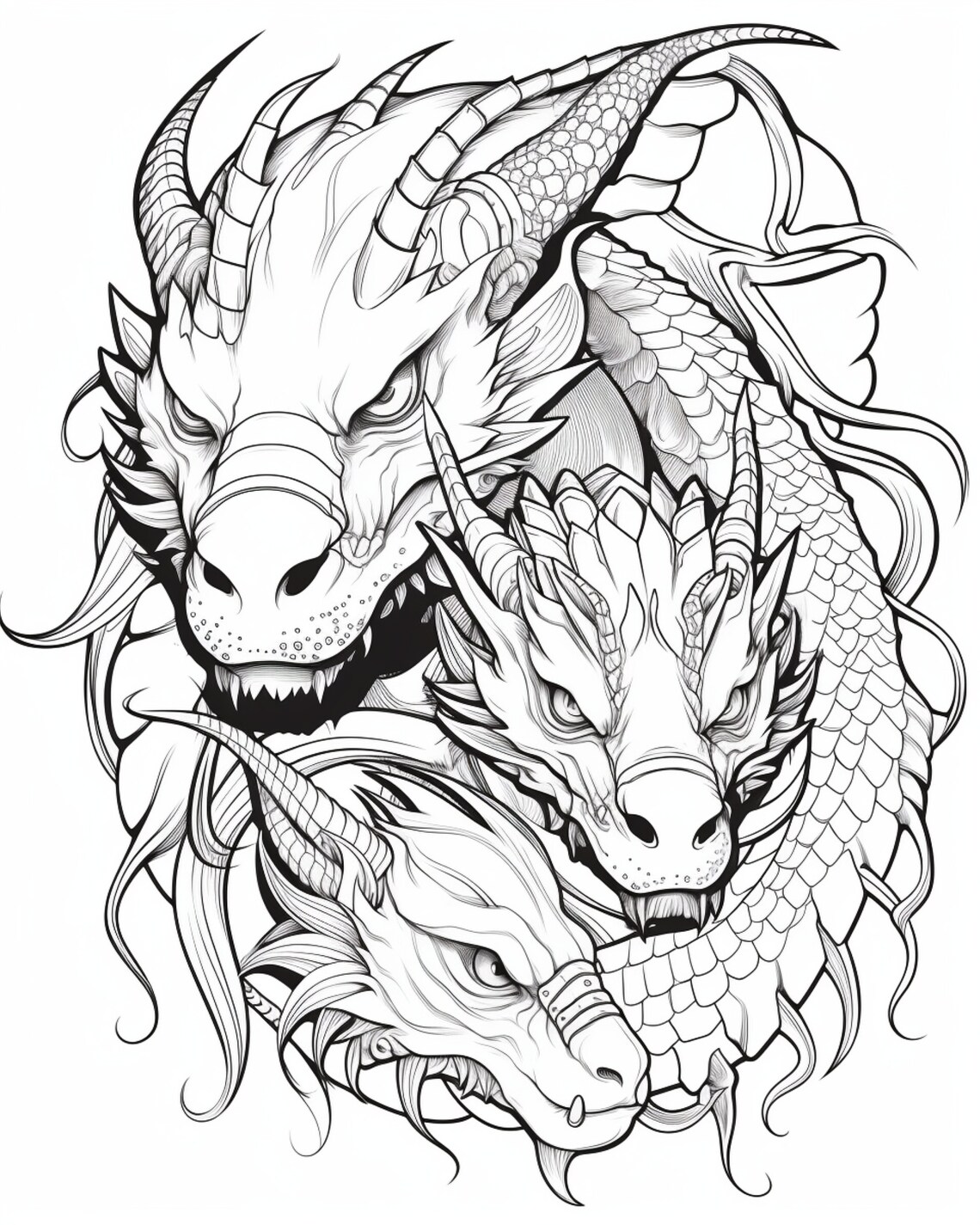 Dragon 7- Coloring Pages (5) - Etsy