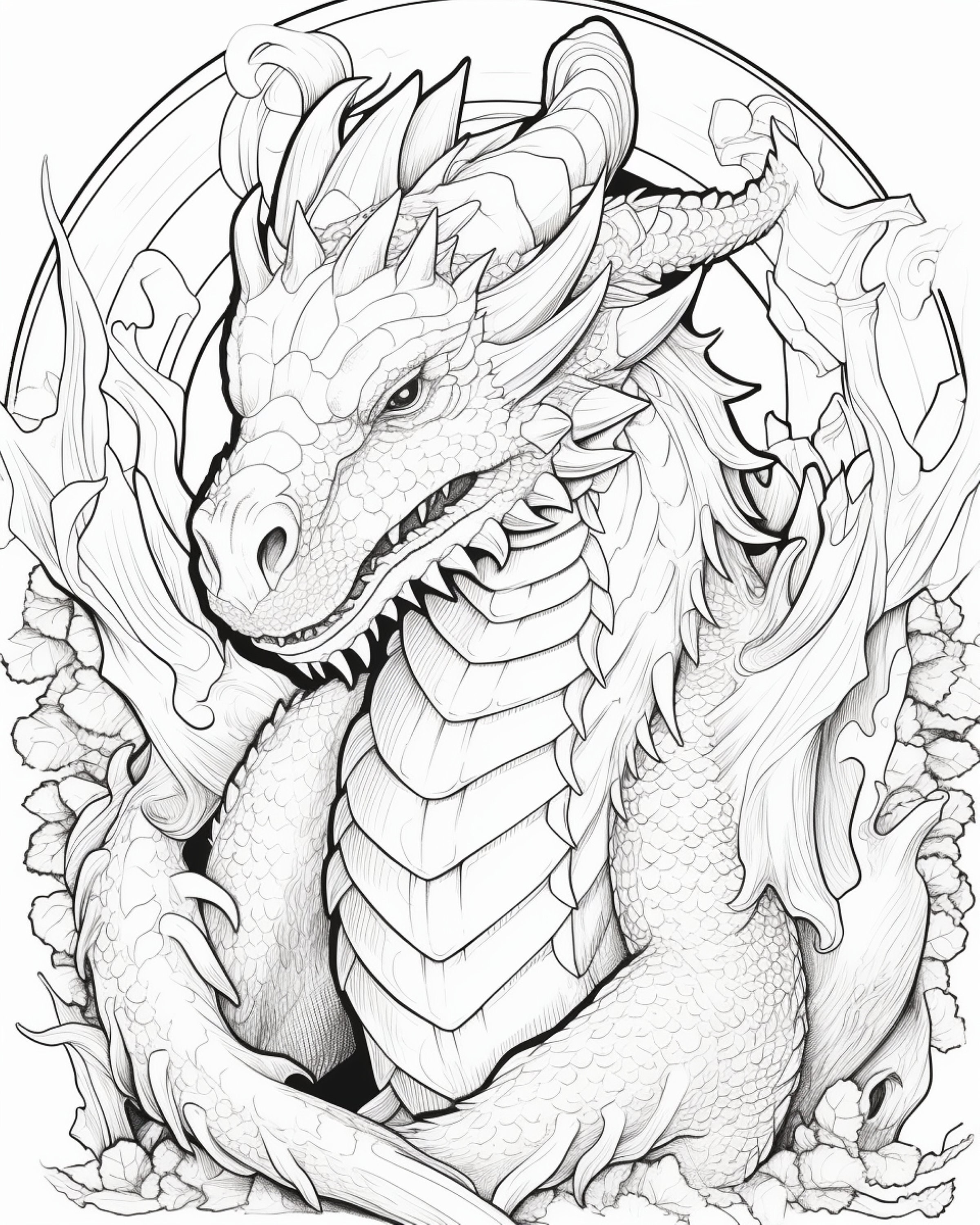 ドラゴン4 - ぬり絵（5） - Etsy 日本