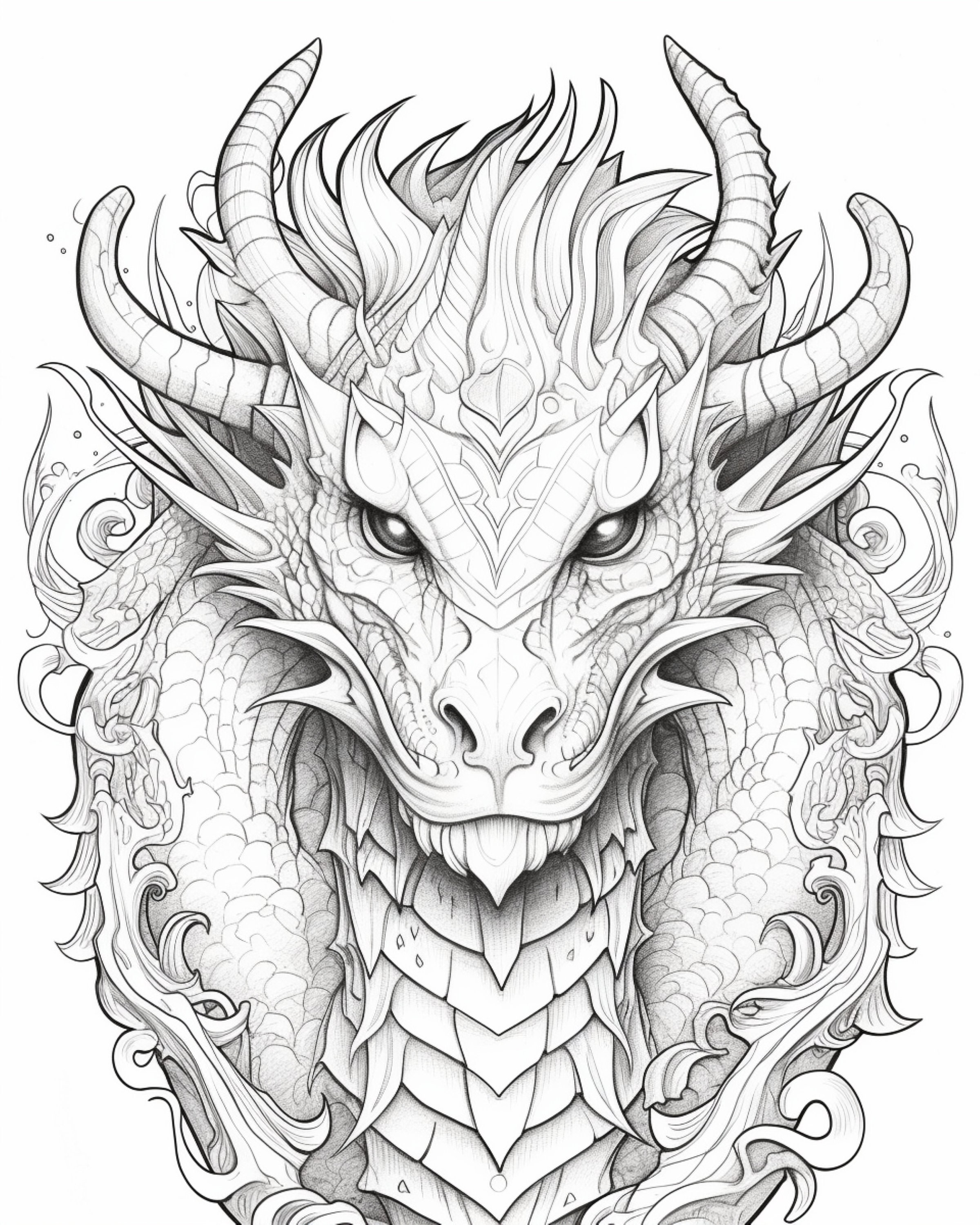 Dragon 5- Coloring Pages (5) - Etsy