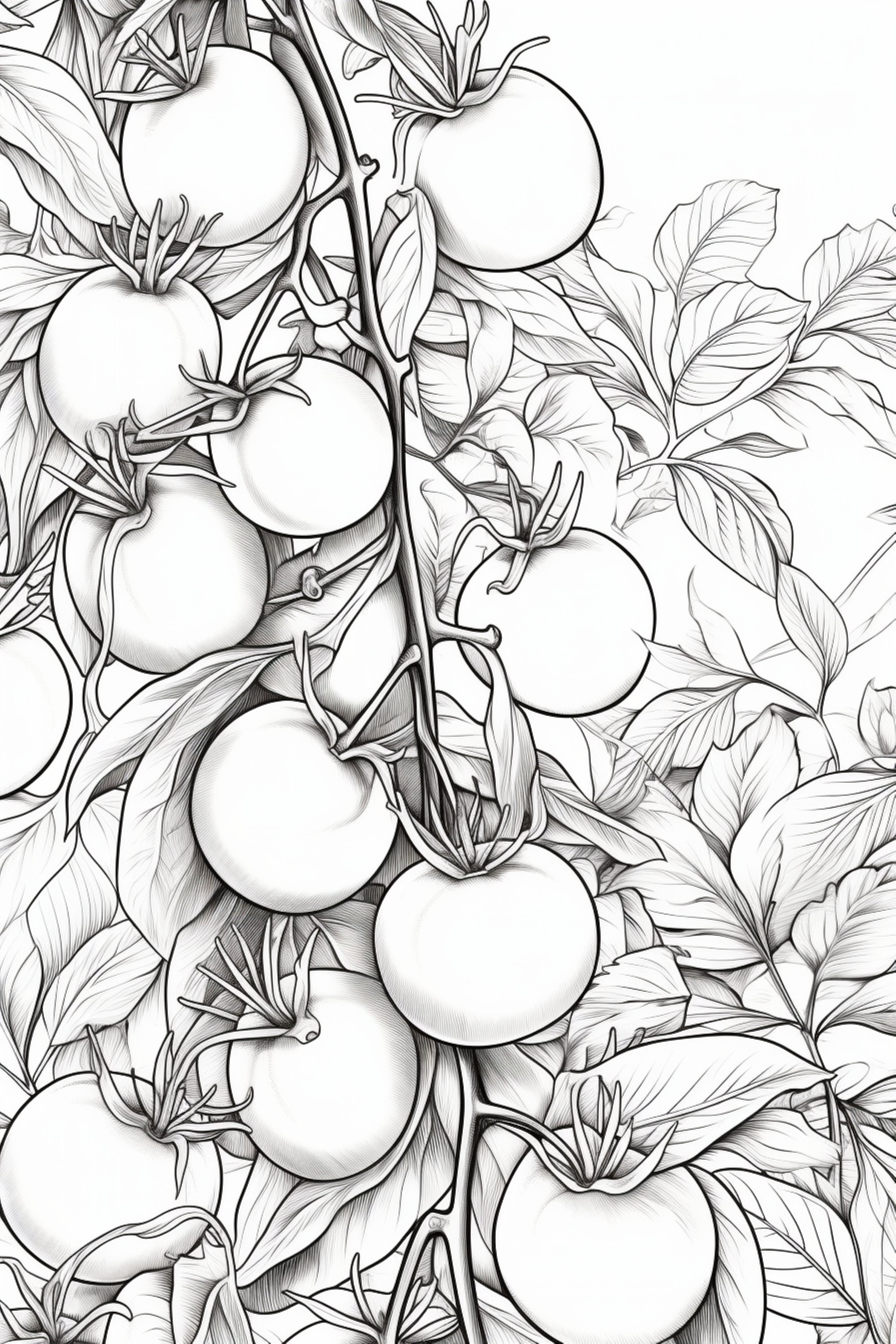 Tomato Coloring Pages 5 - Etsy