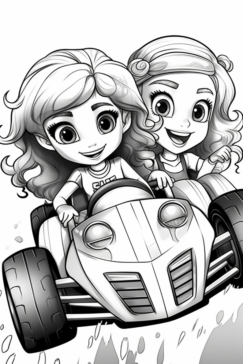 Race Car 2- Coloring Pages (5) - Etsy