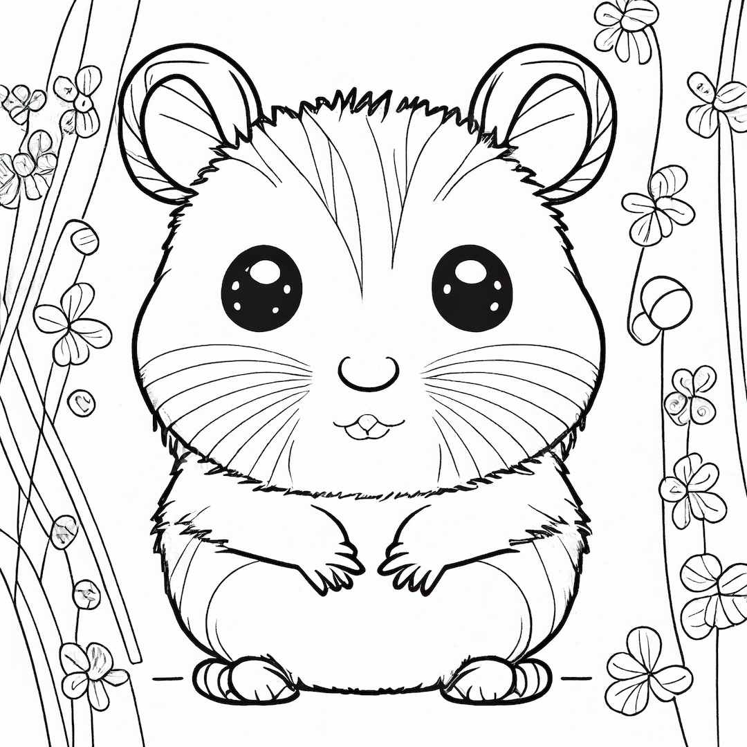 Hamster Coloring Pages 5 - Etsy