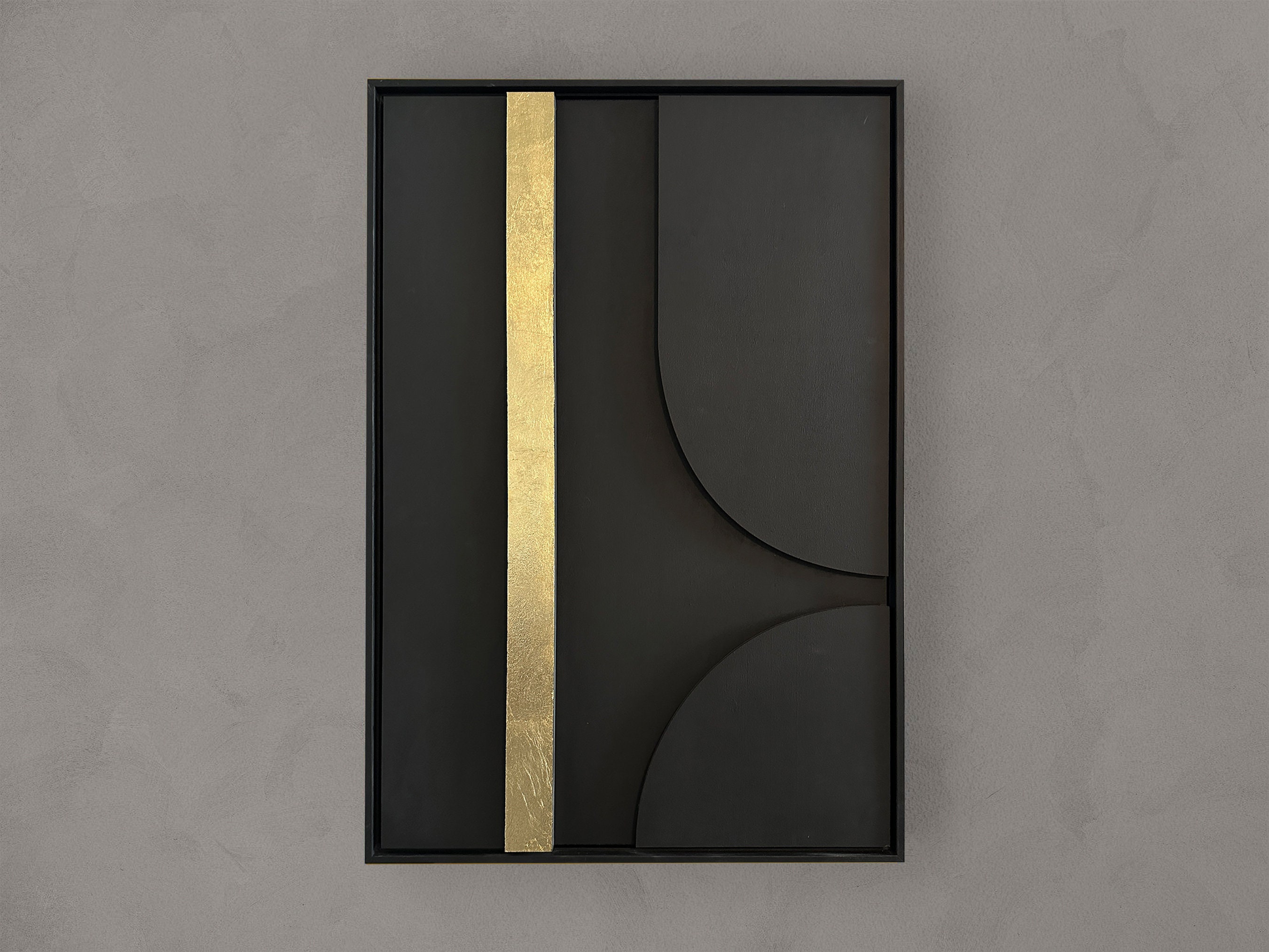 3D Art with Relief Black/Gold - Zoë - Limited Edition - 40x60cm