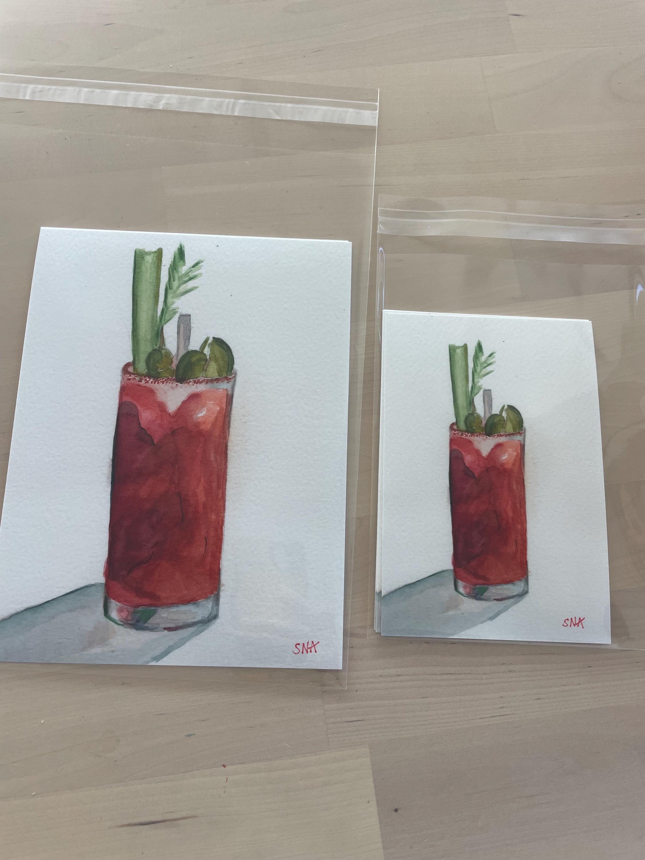 Bloody Mary Watercolor Print, Cocktail Art - Etsy