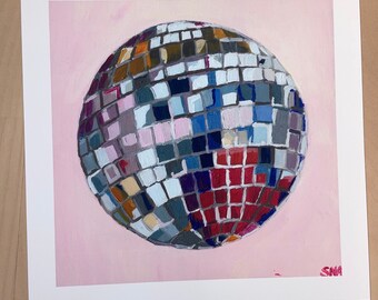 AKWISH Stampa Su Tela 3 Pezzi - Quadri Moderni Con Palla Da Discoteca E Scritta 'You Look So Good' - Decorazione Parete Vintage Rosa Per Soggiorno, Bar, Appartamento - 3