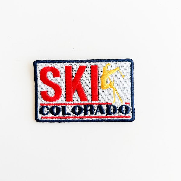 Ski Colorado Embroiderd Iron On Patch | Patch for Skiing Vail Breckenridge Keystone Steamboat Springs Aspen Telluride Snowmass Arapahoe