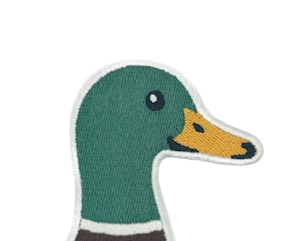 Parche termoadhesivo de cabeza de pato real. Parche bordado para sombreros y ropa. Perfecto para cazadores sureños, entusiastas de la pesca y cazadores.