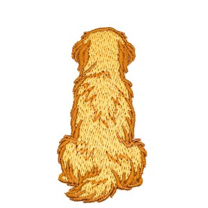 Golden Retriever Sitting Embroidered Patch – Brown – Dog Lover, Pet, Animal, Puppy, Outdoors, Adventure for Hat Bags, Totes, Gift