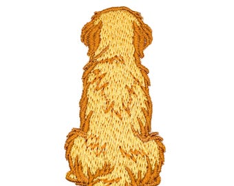 Golden Retriever Sitting Embroidered Patch – Brown – Dog Lover, Pet, Animal, Puppy, Outdoors, Adventure for Hat Bags, Totes, Gift