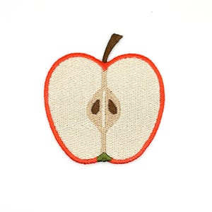 Apple Slice Embroidered Patch | Apple Iron On Patch | Fall Patch | Apple Picking Patch | Teacher Gift | Autumn Hat Patch