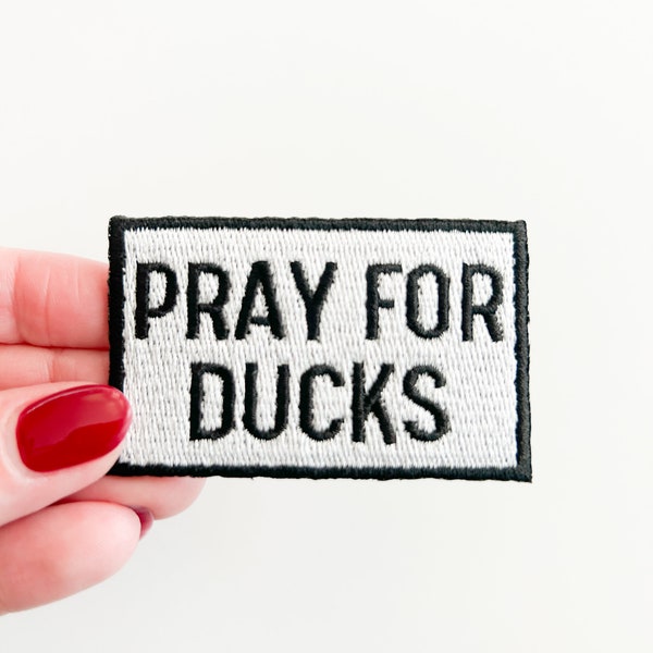 Pray For Ducks Iron On Patch Hunting Ducks Mallard Perfect for Hunters & Outdoor Enthusiasts, Duck Season Bachelor Party, Trucker Hat Patch
