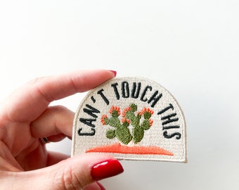 Can't Touch This Iron On Patch Western Cowboy Cowgirl Lone Star Hat Clothing Patch for Bags or Jeans, Howdy, Country Desert Park, Austin