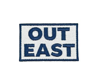 Parche bordado Out East – Parche costero, parche náutico, parche termoadhesivo para sombrero, chaqueta, mochila, regalo de viaje estilo preppy, orgullo de la costa este