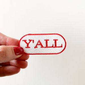 Y&#39;all Embroidered Iron-on Patch | Embroidered Patch for Hats, Clothing and Bags | Country Cowboy Y&#39;all Patch Western Cowgirl Texas Nashville