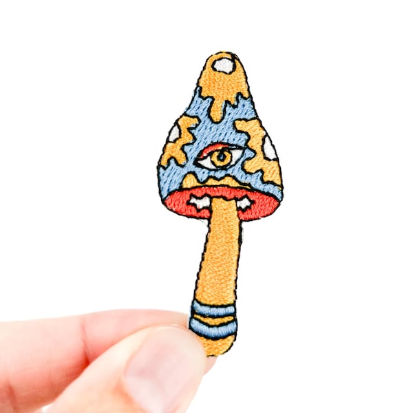 Svamplapp Stryk-på-lapp Broderad lapp Klädlapp Hattlapp Psykedelisk lapp Trippy-lapp Festivallapp Hippie Boho Hippie