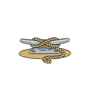 Dock Cleat Embroidered Patch Nautical Rope Boat Cleat Patch Coastal Marine Iron On Patch Sailing Boating Applique Patch