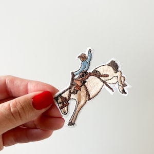 Bucking Bronco Patch Gestickt Bügelbild Südlicher Outlaw Country Charme, Cowboy Patch, Junggesellinnenabschied Trucker Hut Bar, Rodeo