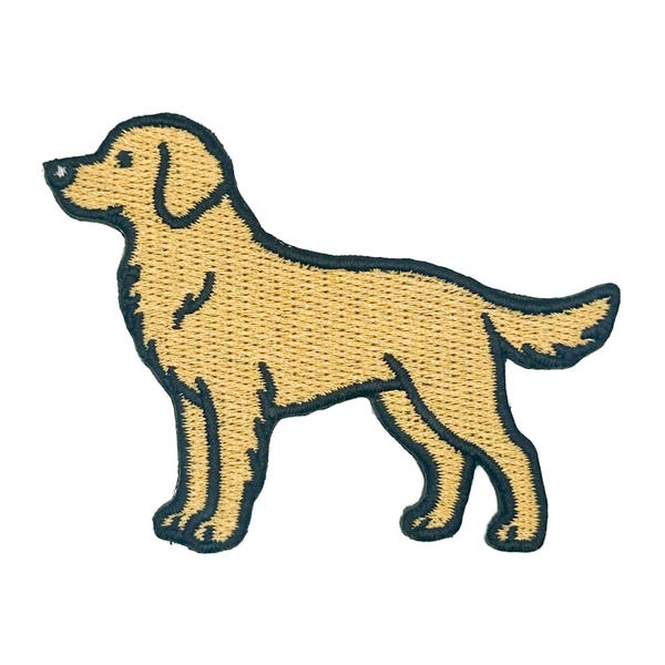 Golden Retriever Embroidered Iron-On Patch – Brown – Dog Lover, Pet Owner, Puppy, Animal, Adventure, Outdoors, Hiking, Nature, Cute Gift