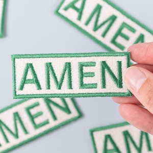 Amen gesticktes Bügelbild Südstaatler Charme, Hut Aufnäher, Bachelorette Party Trucker Hut Bar, Nashville, Rodeo
