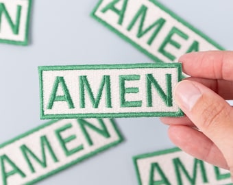Amen Embroidered Iron-On Patch Southern Funny Country Charm, Hat Patch, Bachelorette Party Trucker Hat Bar, Nashville, Rodeo